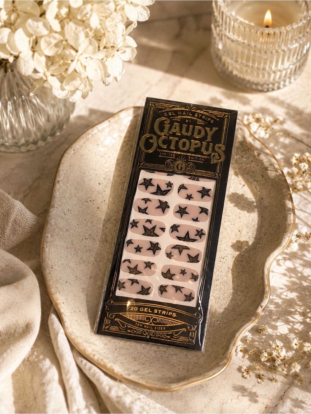 Gaudy Octopus Black and Nude Glam Gel Nail Strips